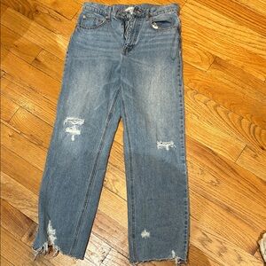BDG Light Blue Distressed Straight Leg Jeans